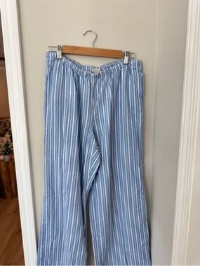 A New Day Blue / White Stripe Size Small Length 29" Linen Blend